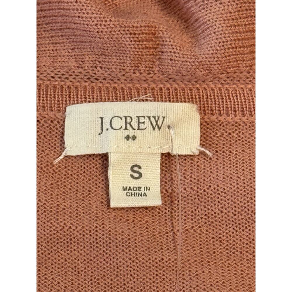 Small NWT J.Crew 100% Merino Wool Ruffle Cardigan Sweater Pink Vintage Rose New - Picture 4 of 15